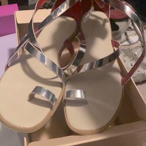 Silver sandals size 6